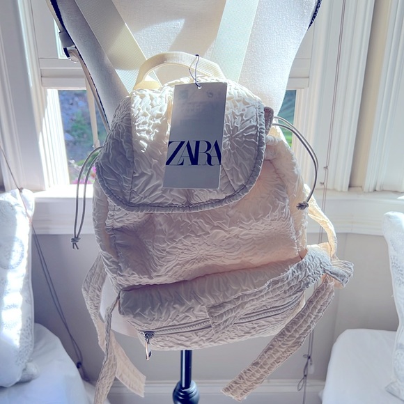 ZARA Gorgeous Ecru large JACQUARD BACKPACK sold out at stores 🔥🔥🔥 - Picture 6 of 7